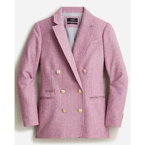 J.Crew Bristol Double-Breasted Blazer Moon Wool Lavender Herringbone Size 00